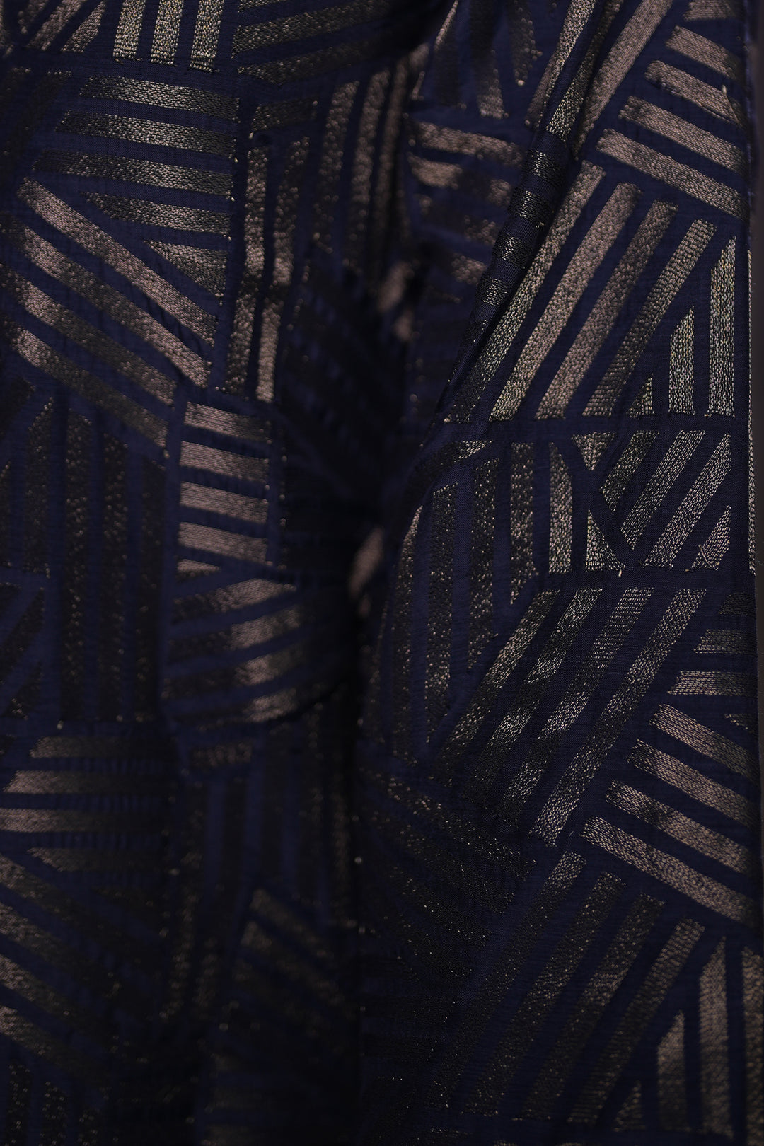 Navy Embroidered Cotton Silk Kurta with Pants and Dupatta