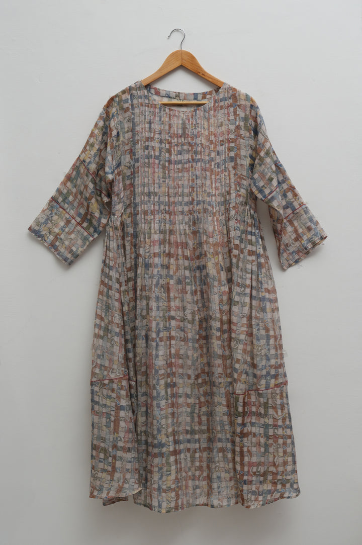 Mosaic Print Chanderi Dress