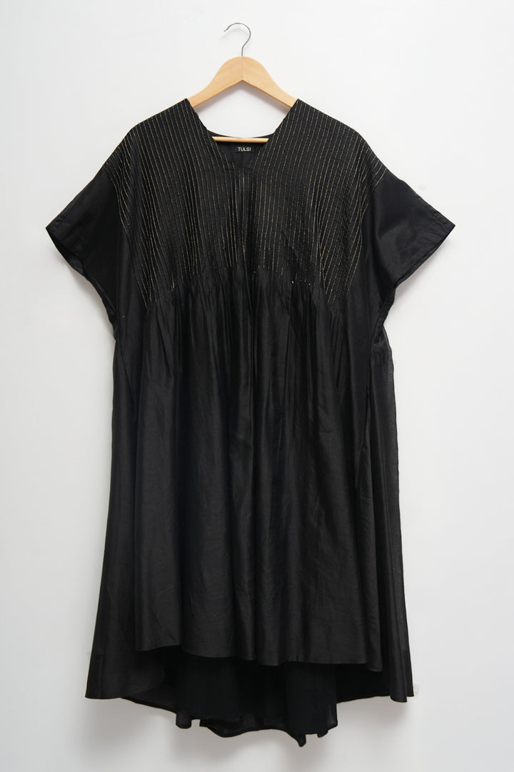 Noir Gold Pintuck Dress