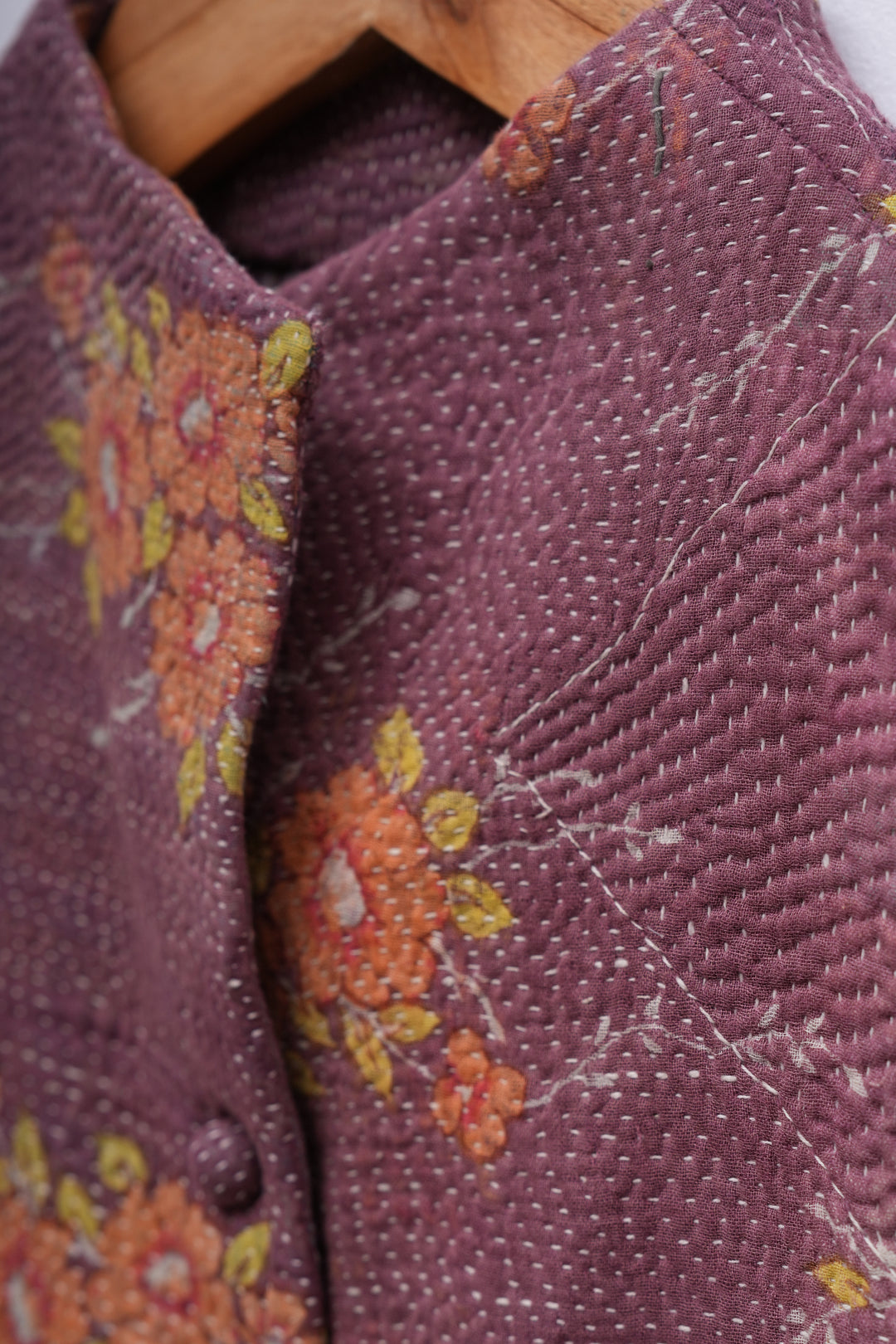 Purple Vintage Cotton Kantha Jacket