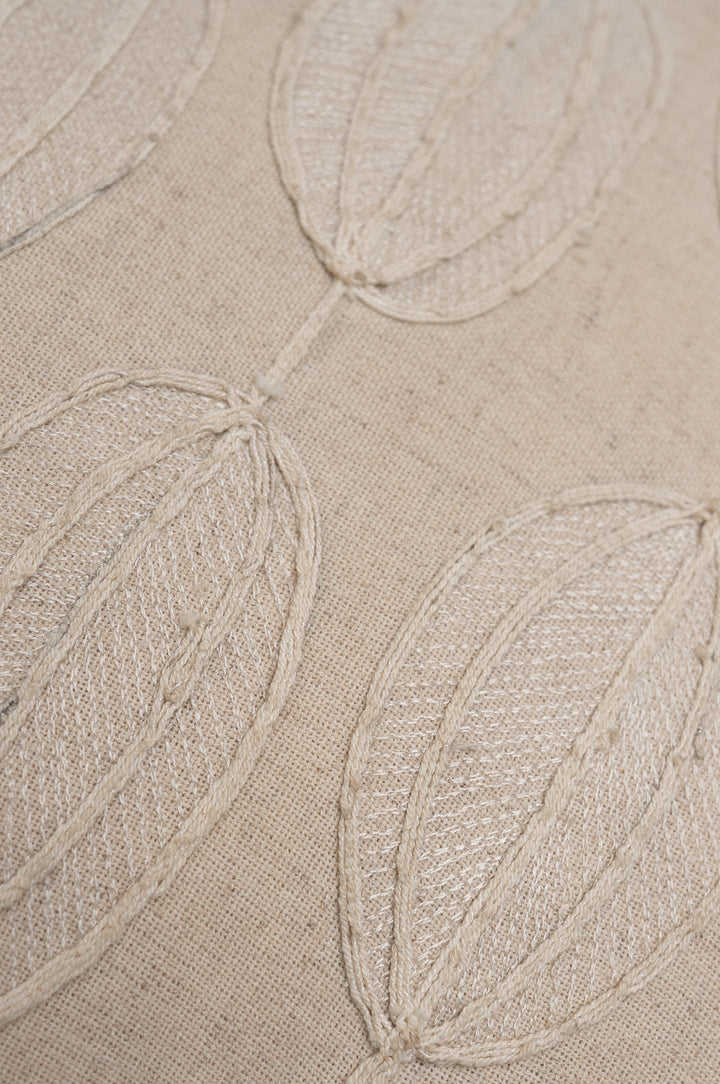 Ivory Pod Embroidered Cushion Cover
