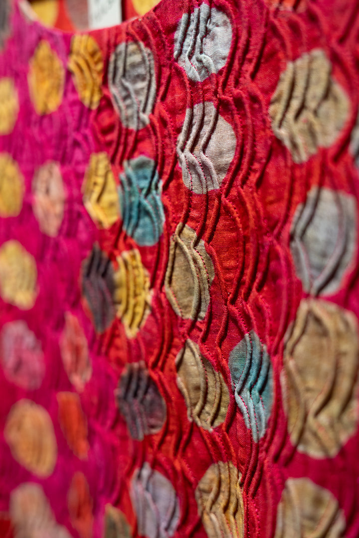 Pink Polka Chanderi Dress