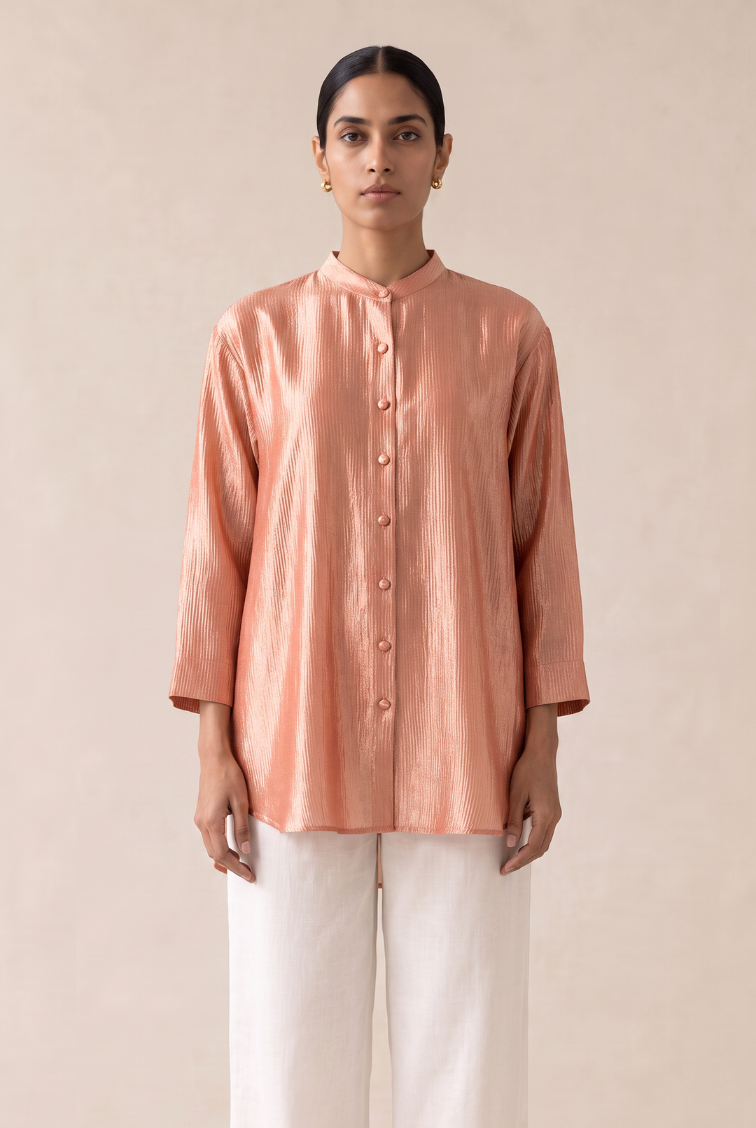 Peach Silk Shirt