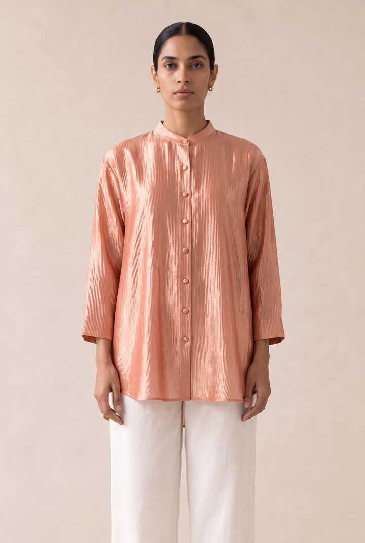 Peach Silk Shirt