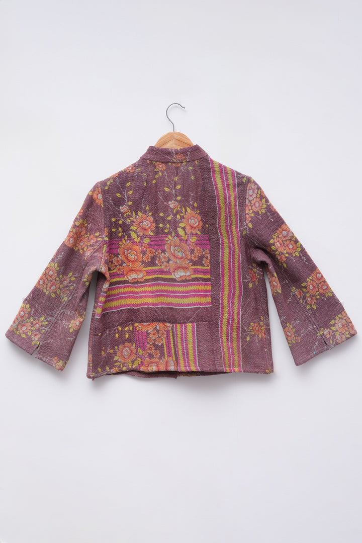 Purple Vintage Cotton Kantha Jacket