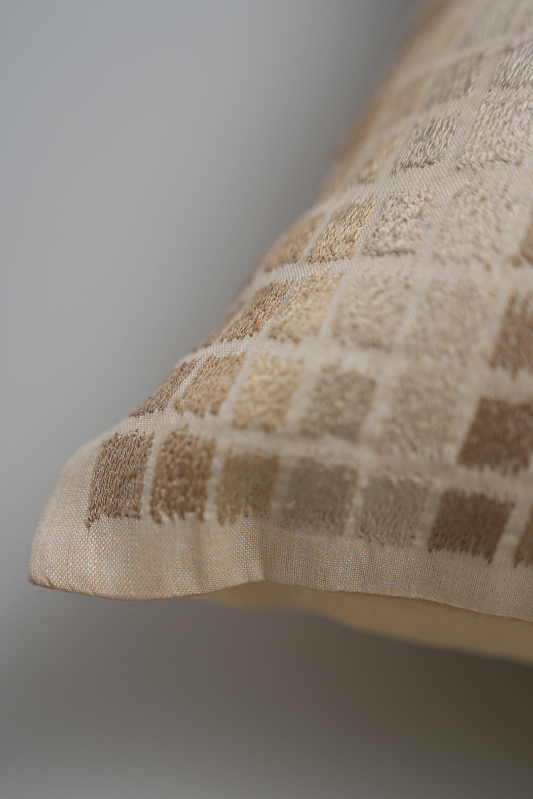 Natural Embroidered Cushion Cover