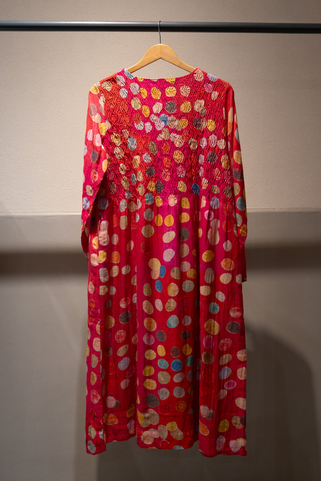 Pink Polka Chanderi Dress