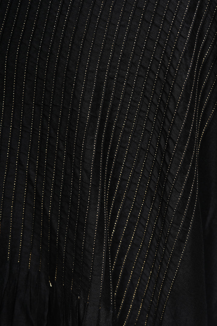 Noir Gold Pintuck Dress