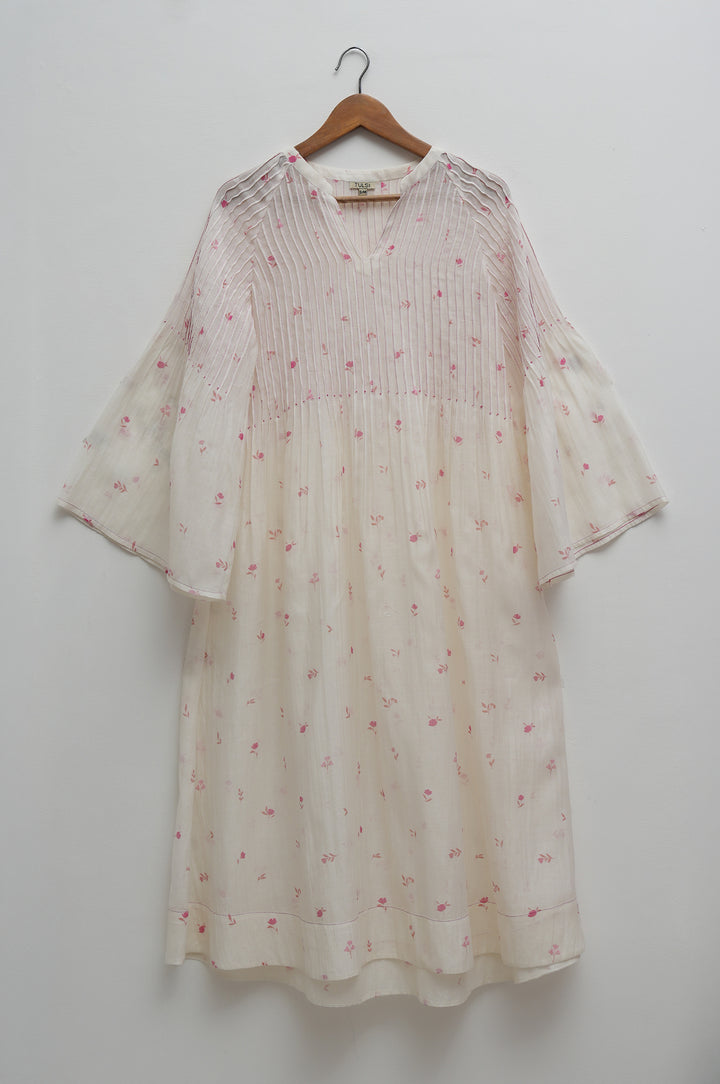 Blush Bloom Printed Chanderi Dress