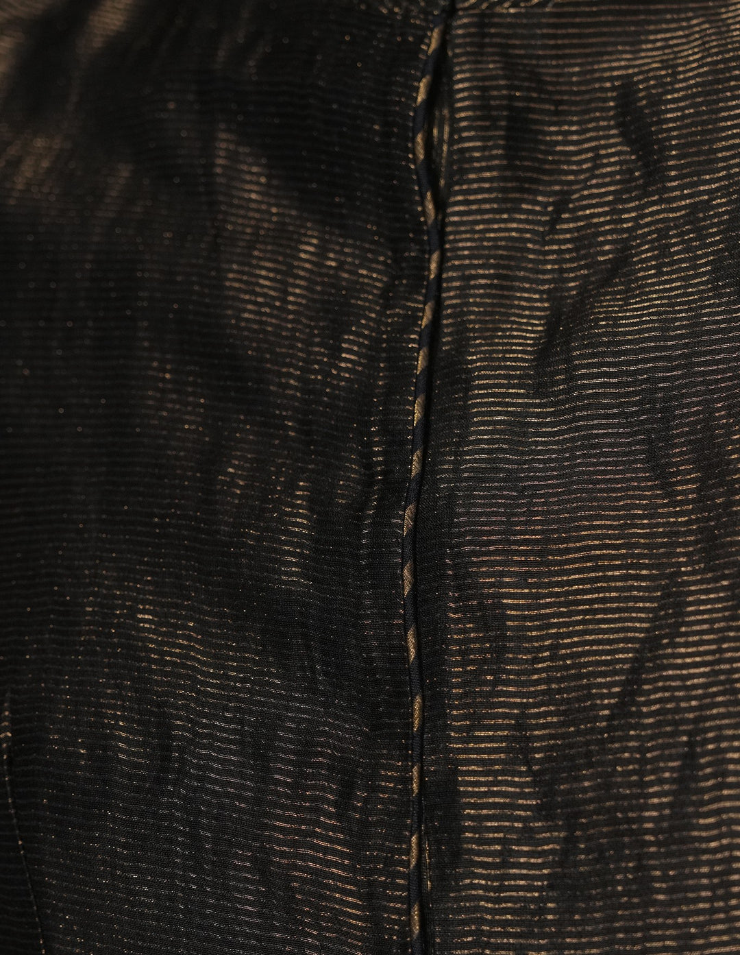 Navy Hand Embroidered Striped Tissue Skirt