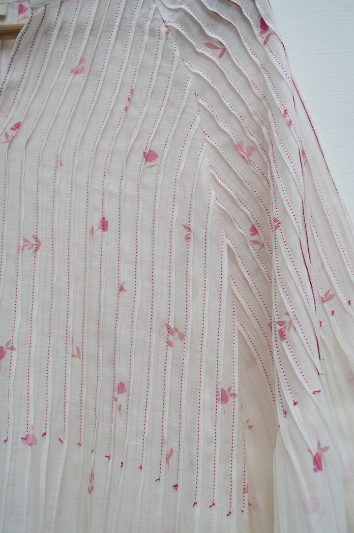 Blush Bloom Printed Chanderi Dress