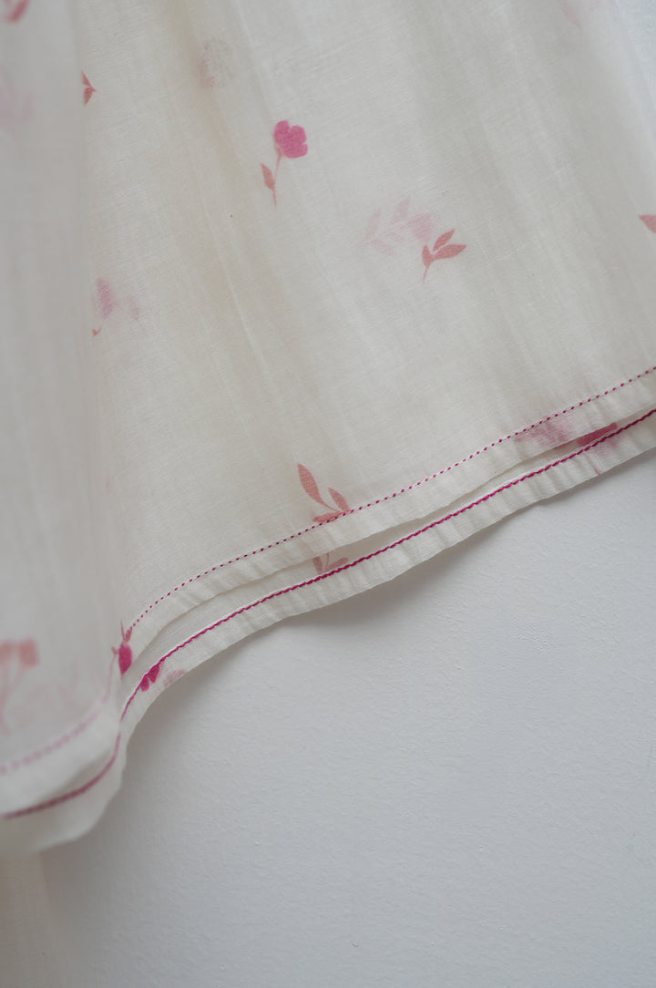 Blush Bloom Printed Chanderi Dress