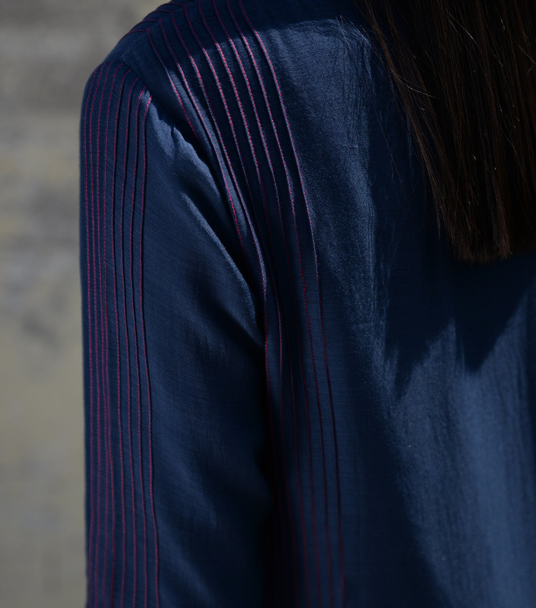 Navy Blue Cotton Silk Kurta Set