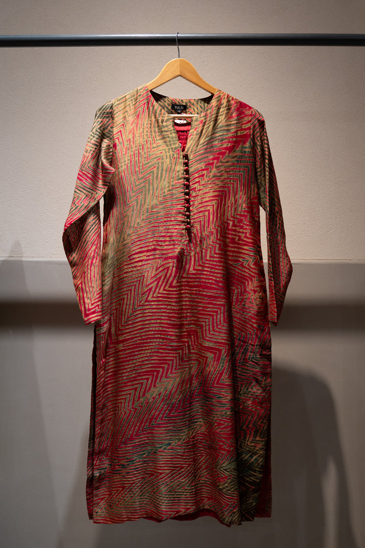 Hand Dyed Shibori Chanderi Kurta
