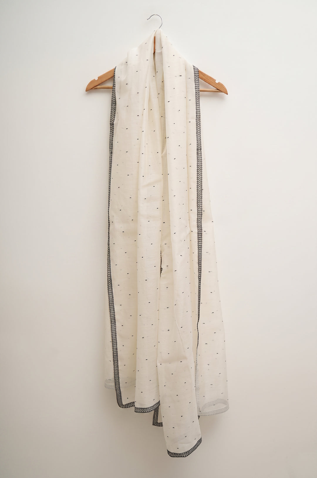 Off-white and Black Embroidered Kurta Set