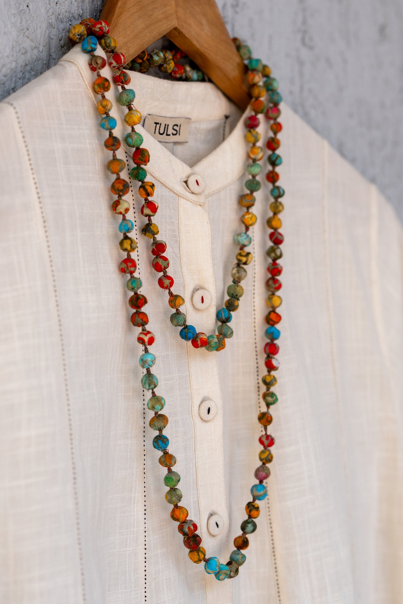 Multi Color Cotton Beaded Necklace