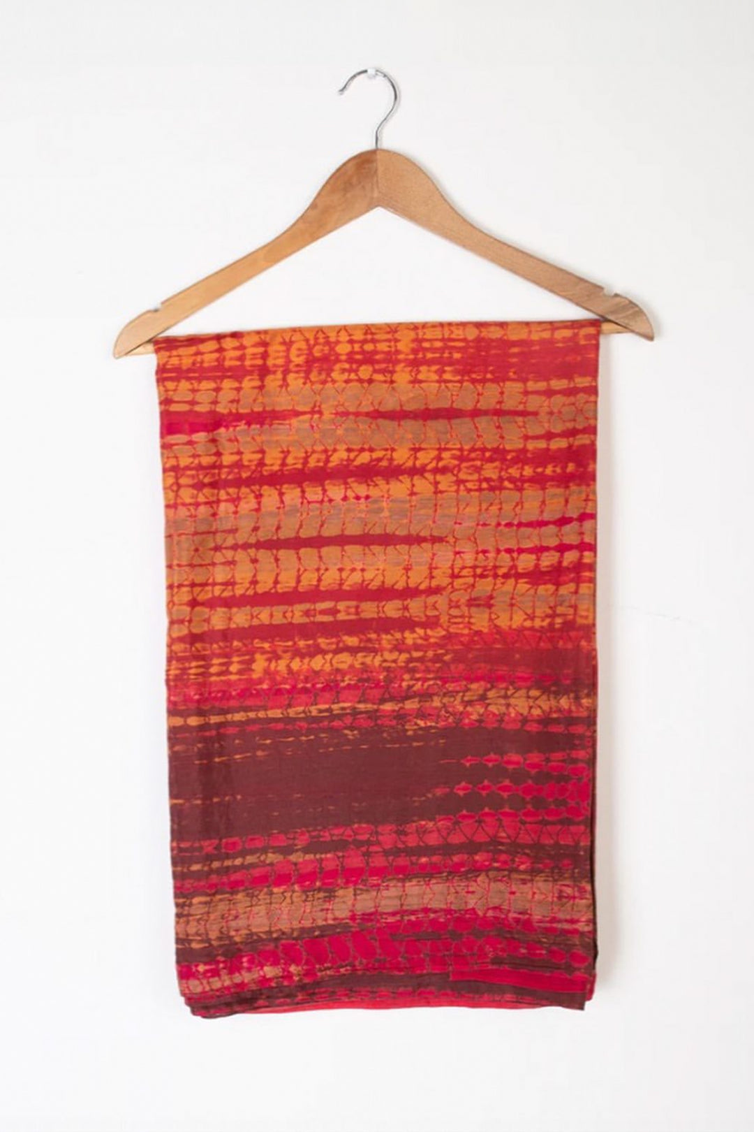 Red Shibori Dye Silk Saree