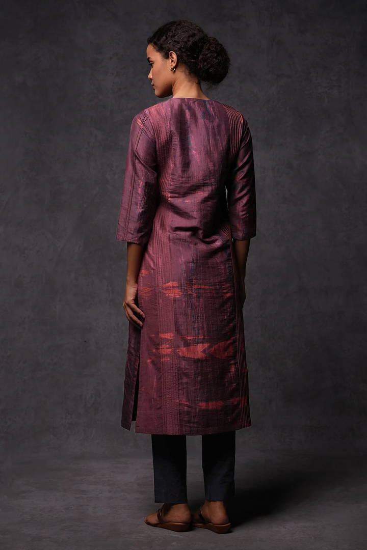 Tie-Dye Silk Straight Kurta