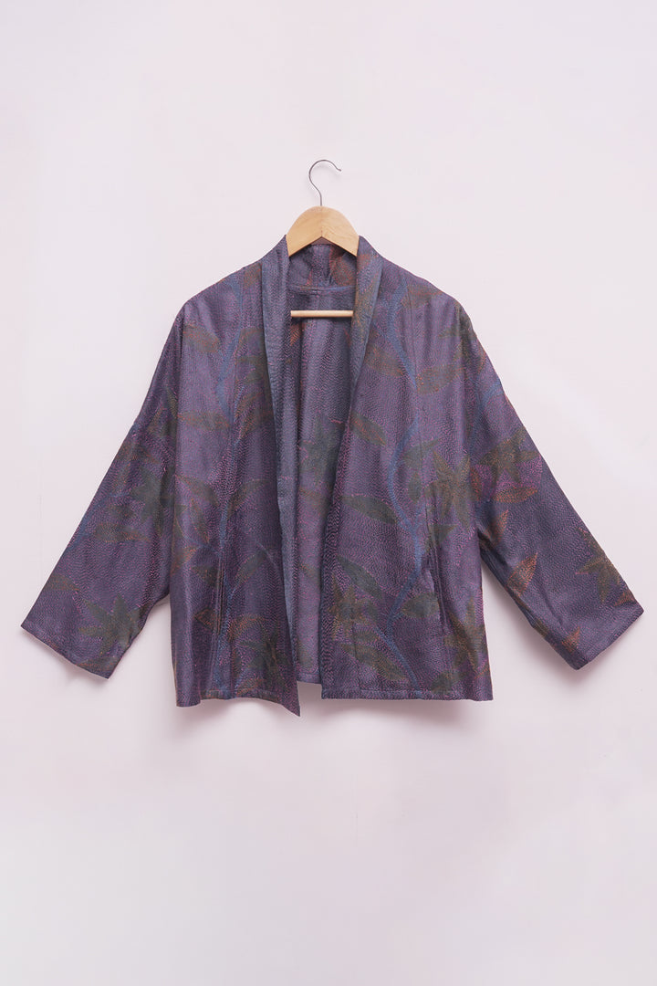 Multicolor Silk Kantha Overlay