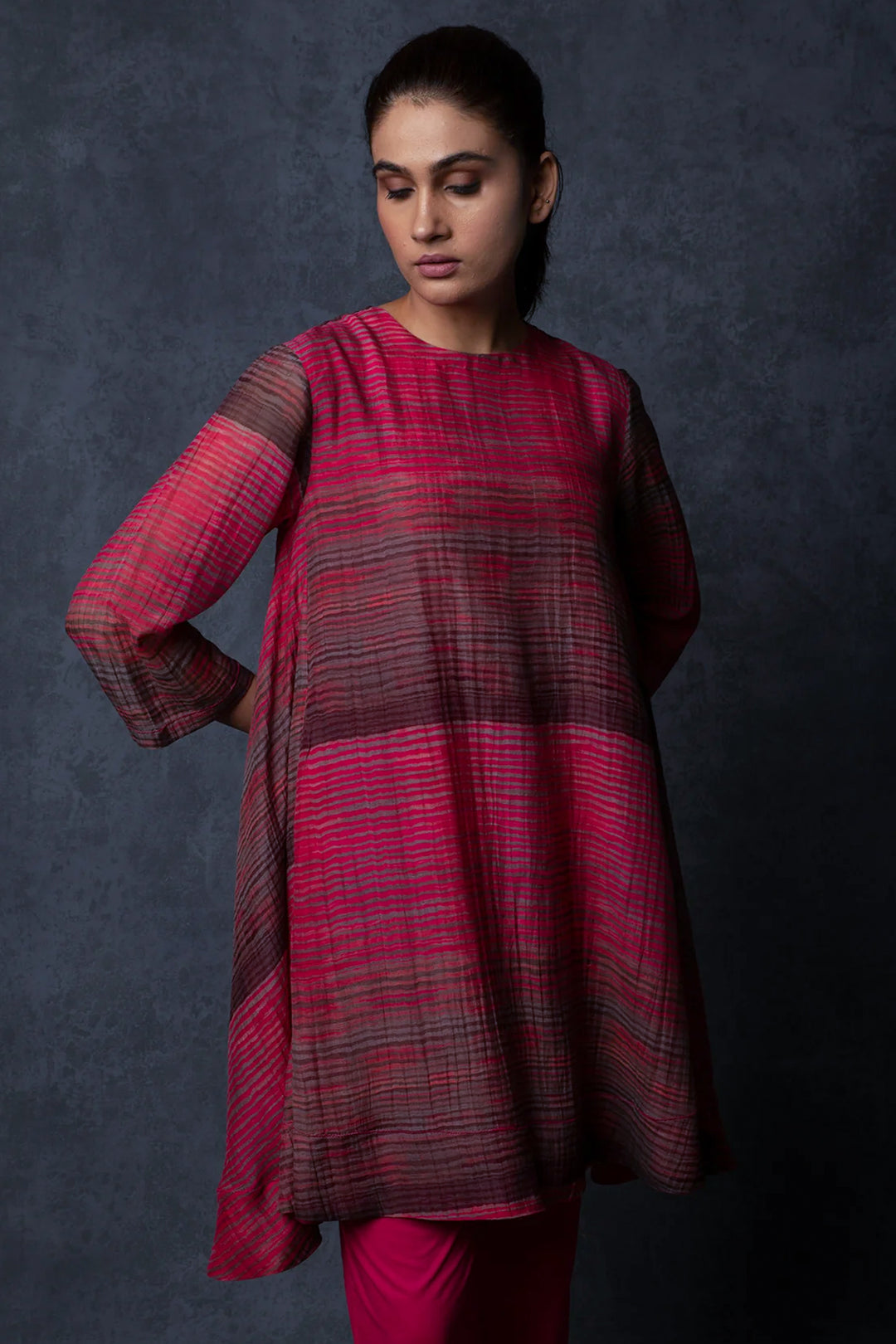 pink dual toned printed co-ord set