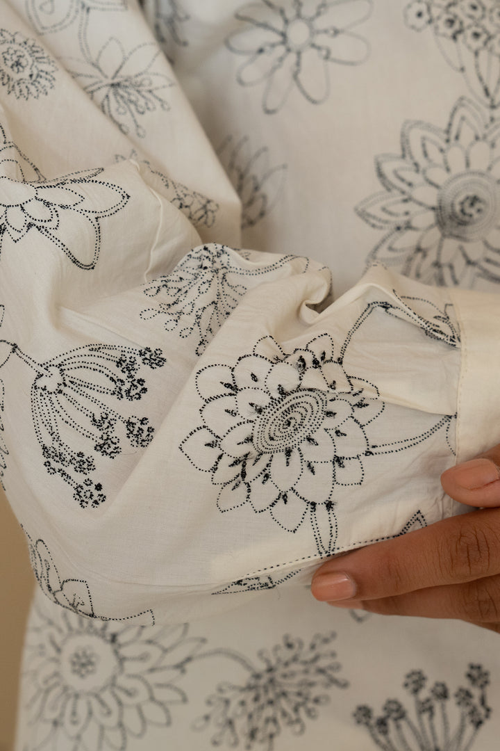 Natural Embroidered Cotton Shirt