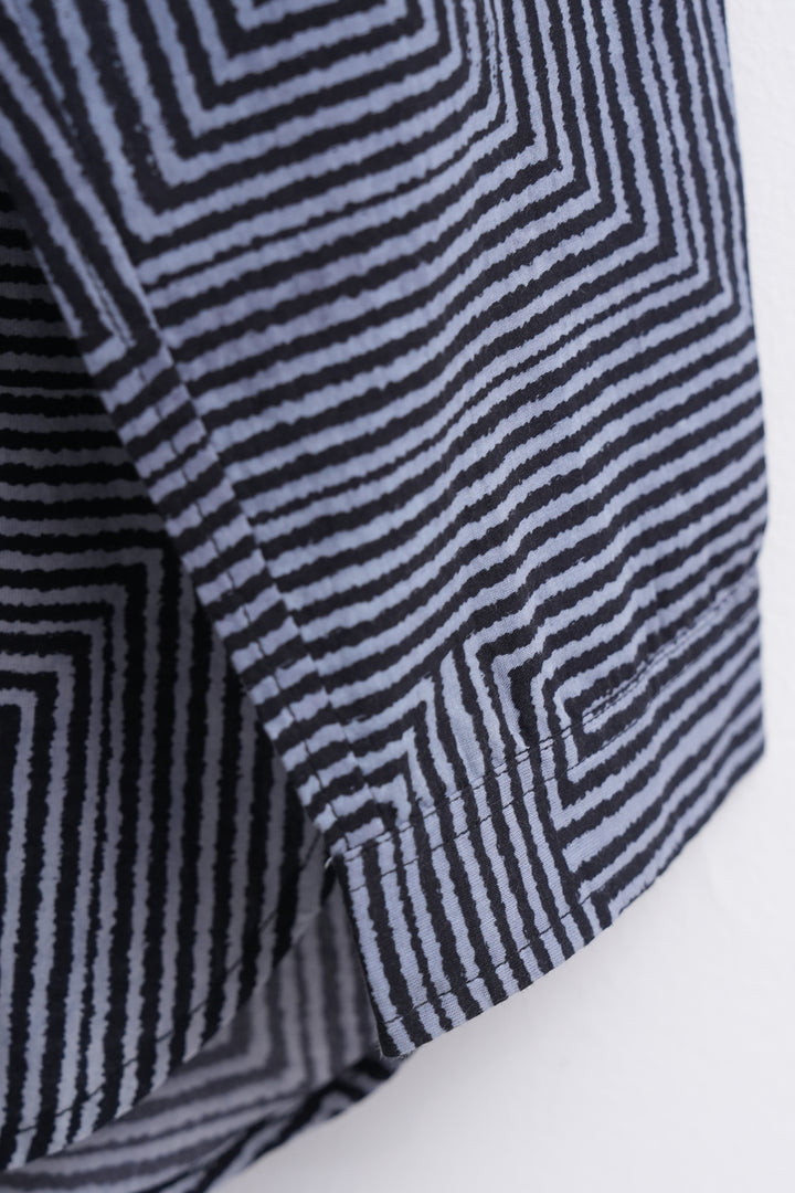 Blue Printed Cotton Shirt