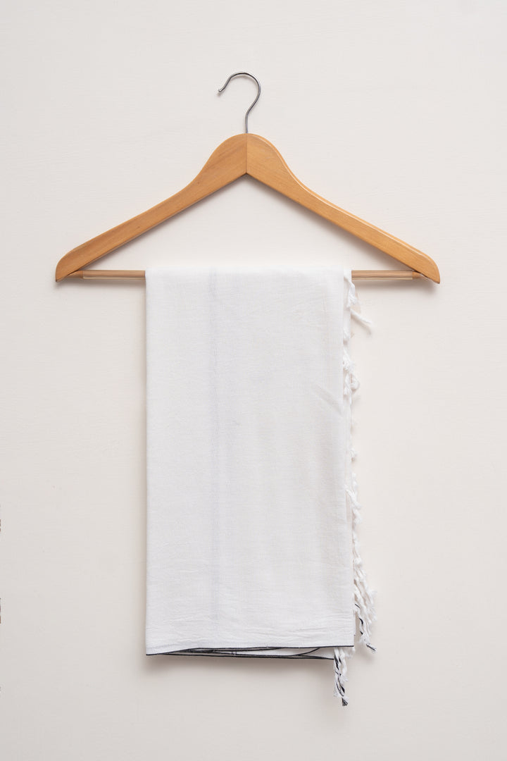 Handwoven Cotton Towel with Signature Black Selvedge