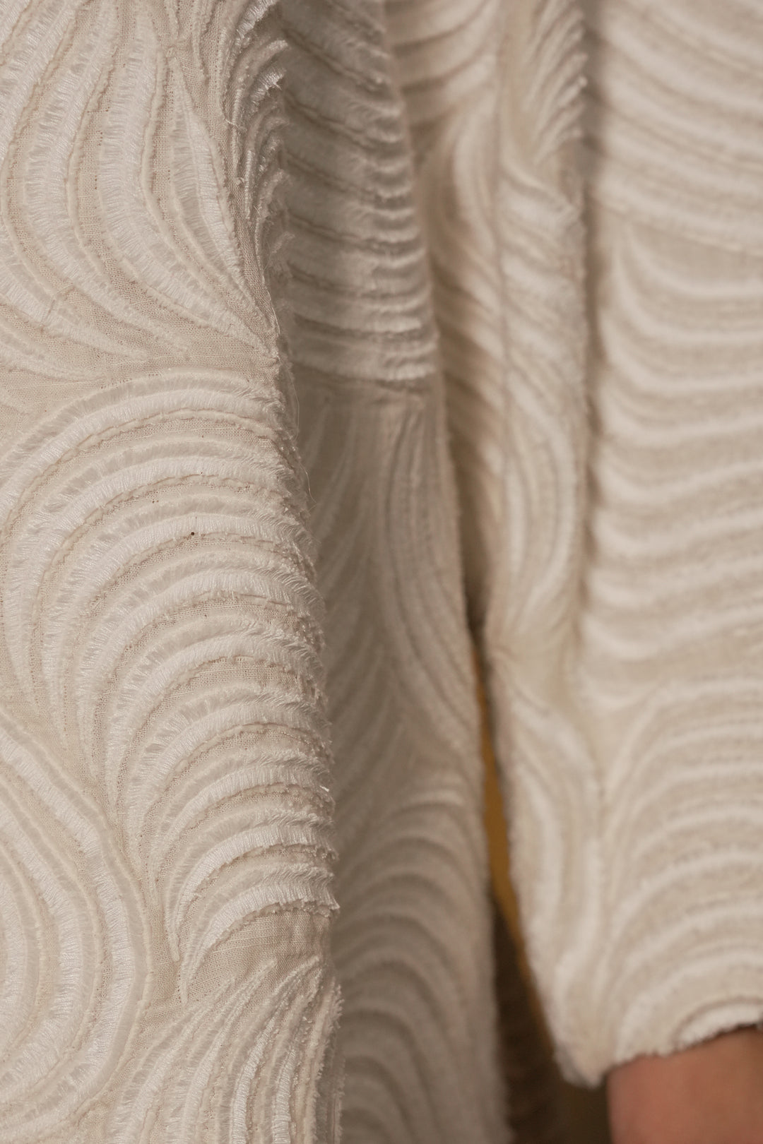 Natural Patch Embroidered Cotton Jacket with Slip