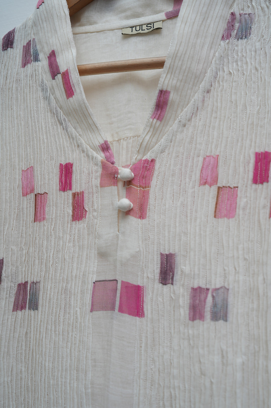 Blush Pixel Printed Chanderi Dress