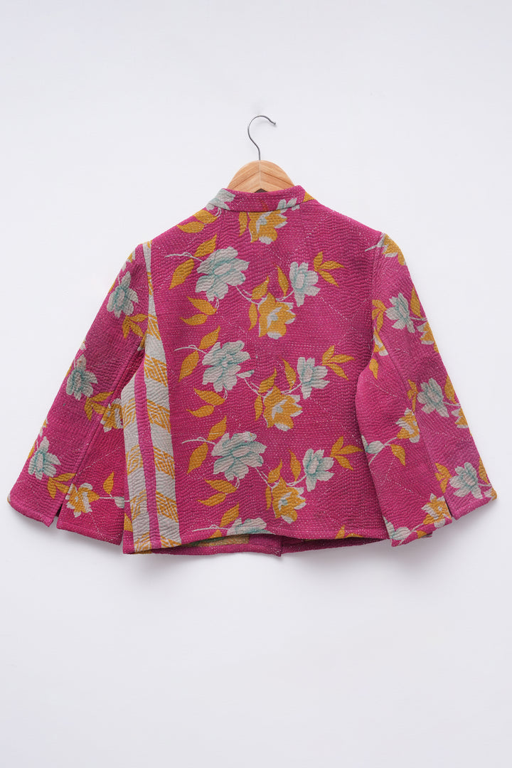 Magenta Pink Vintage Cotton Kantha Jacket