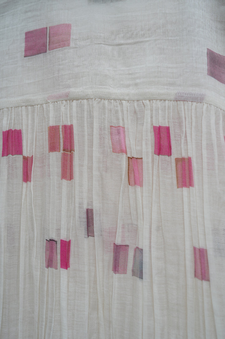 Blush Pixel Printed Chanderi Dress