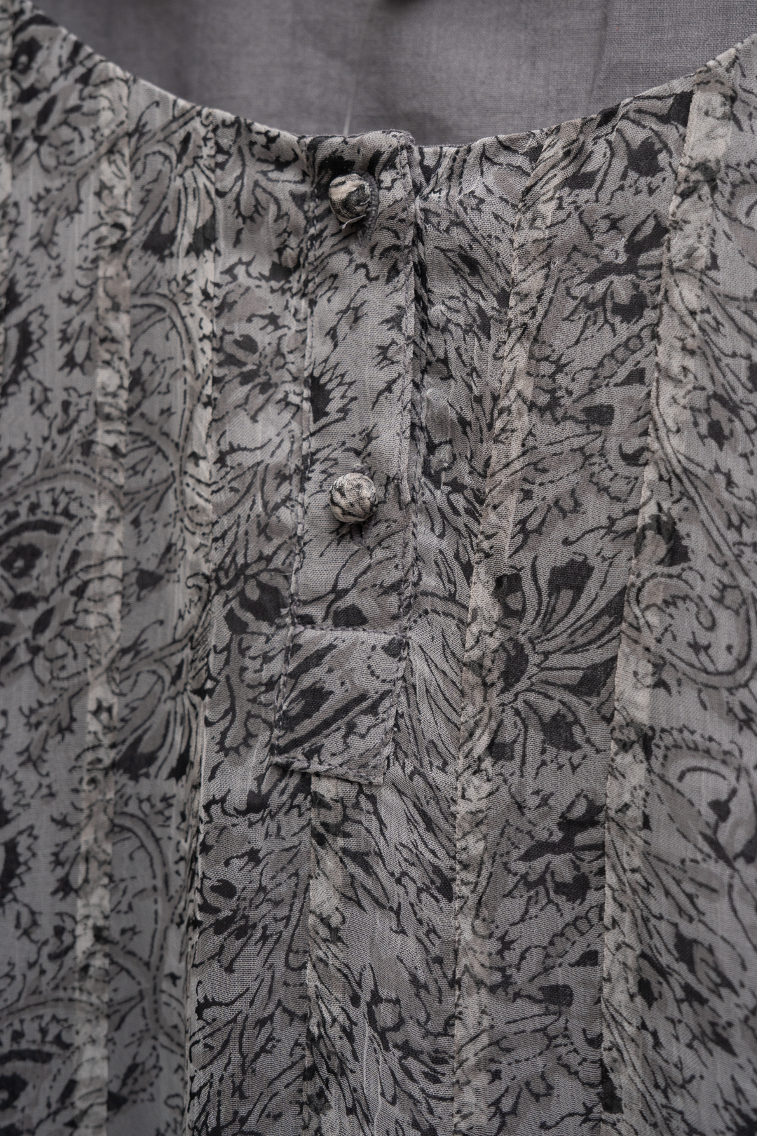 Grey Printed Chiffon Kurta