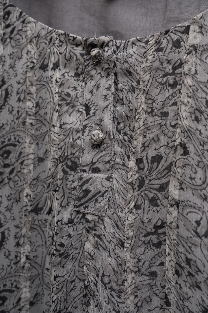 Grey Printed Chiffon Kurta