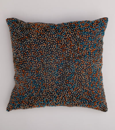 Black French Knot Silk Cushion Cover