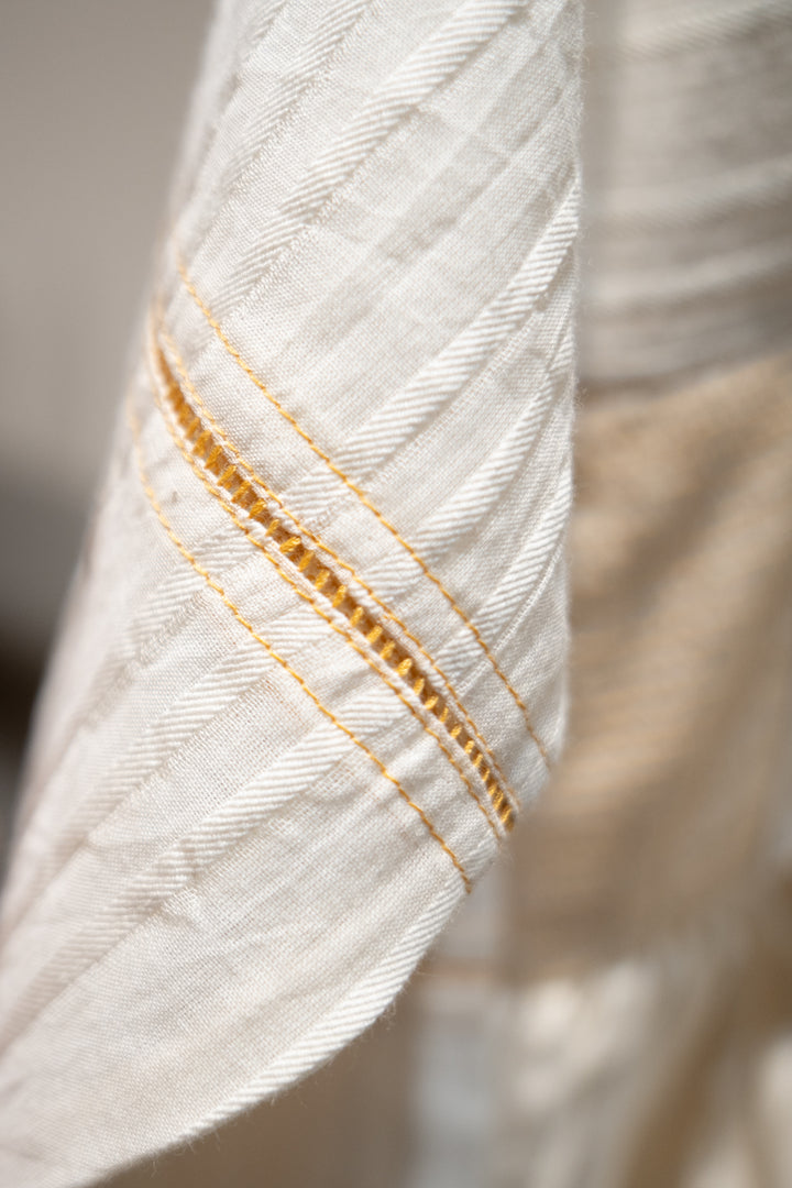Ivory Woven Cotton Dress