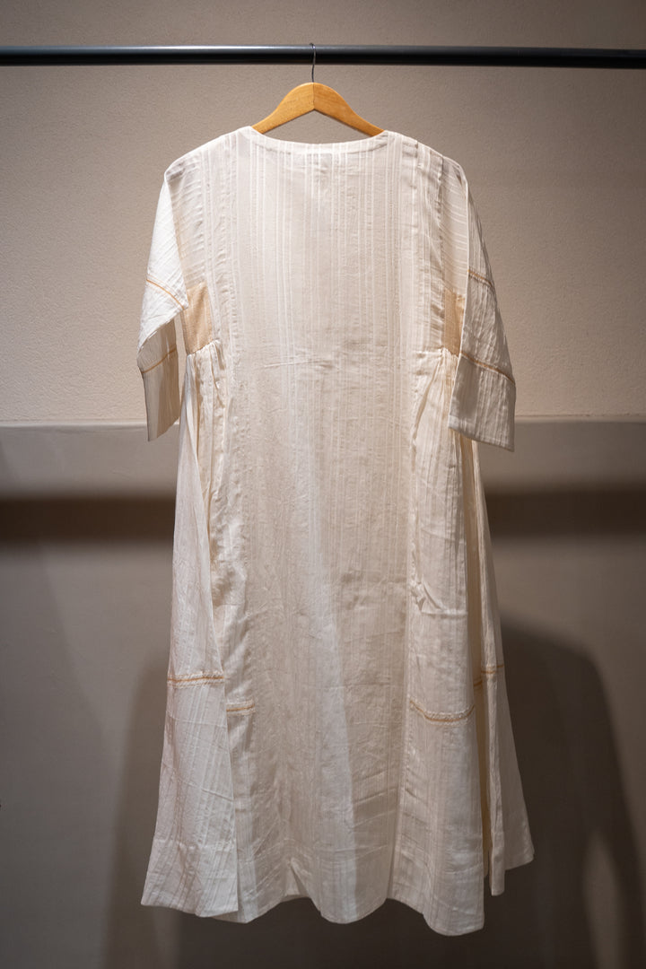 Ivory Woven Cotton Dress