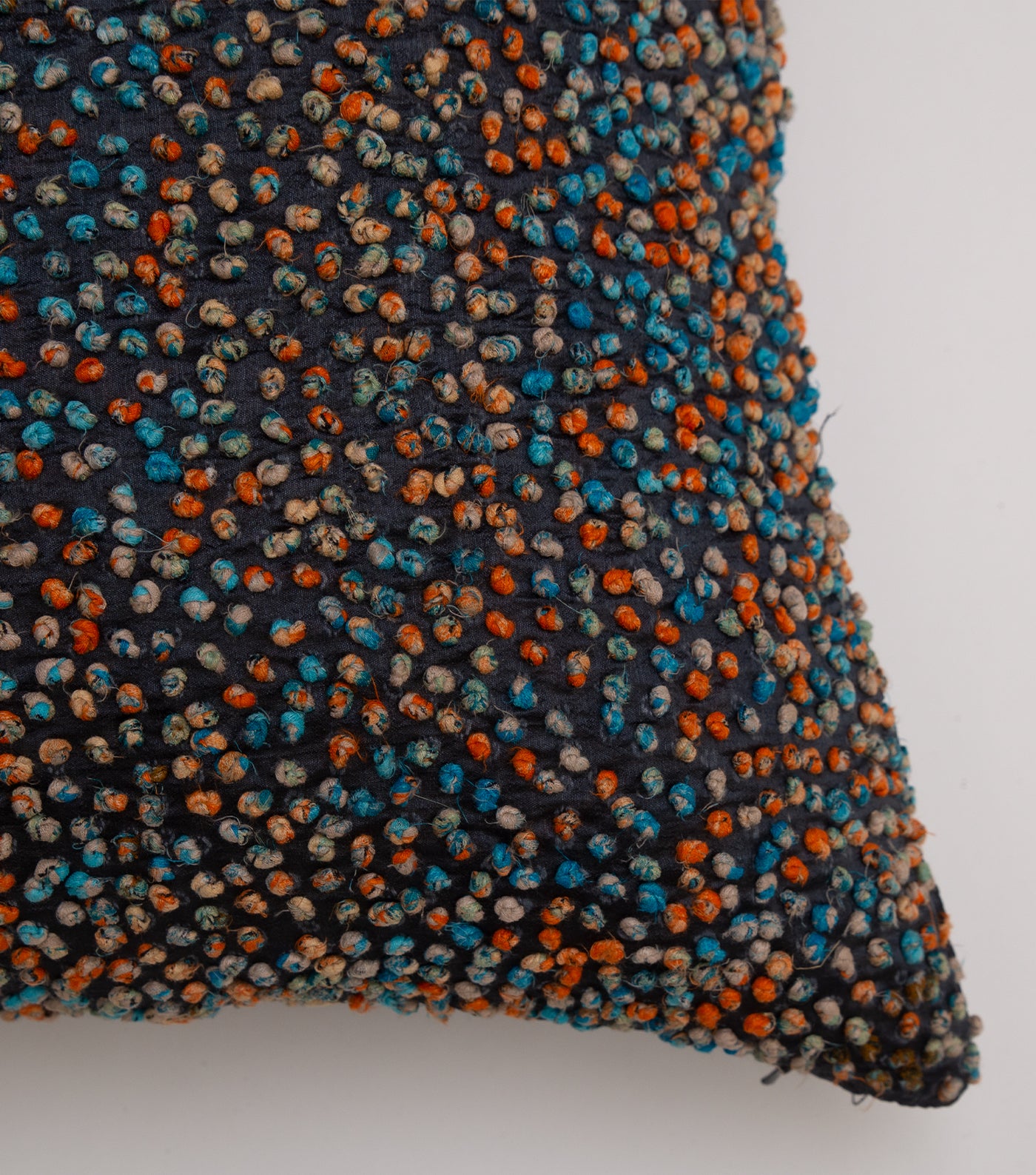 Black French Knot Silk Cushion Cover