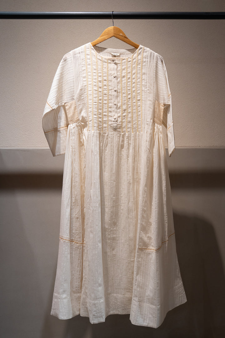 Ivory Woven Cotton Dress