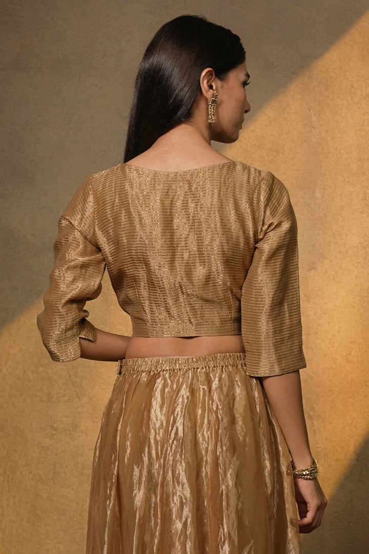 Golden Stripe Tissue Blouse