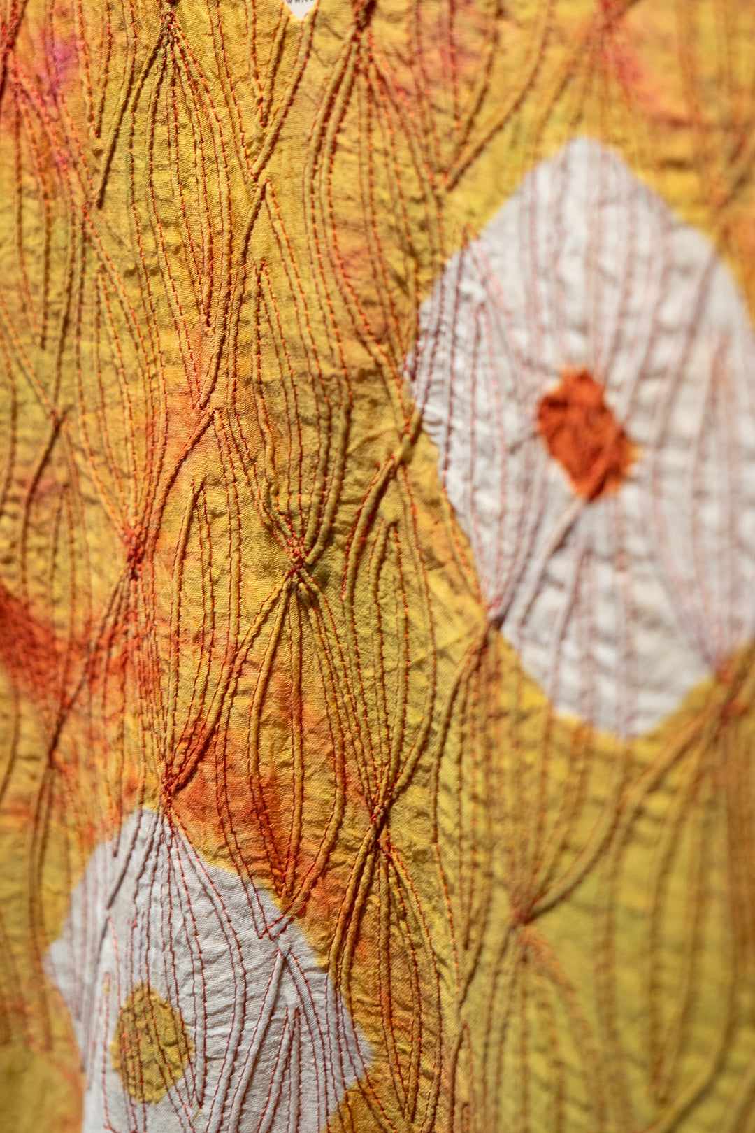 Golden Bandhani Chanderi Dress