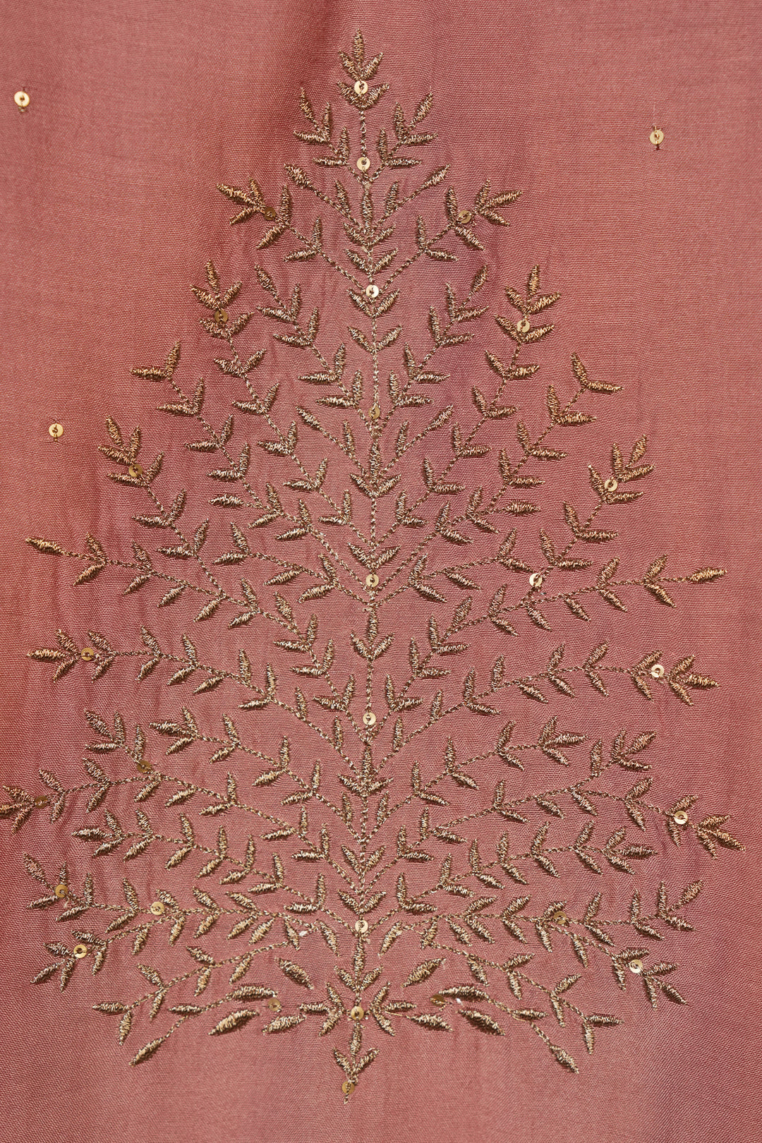 Onion Pink Hand Embroidered Cotton Silk Kurta with Pants and Dupatta