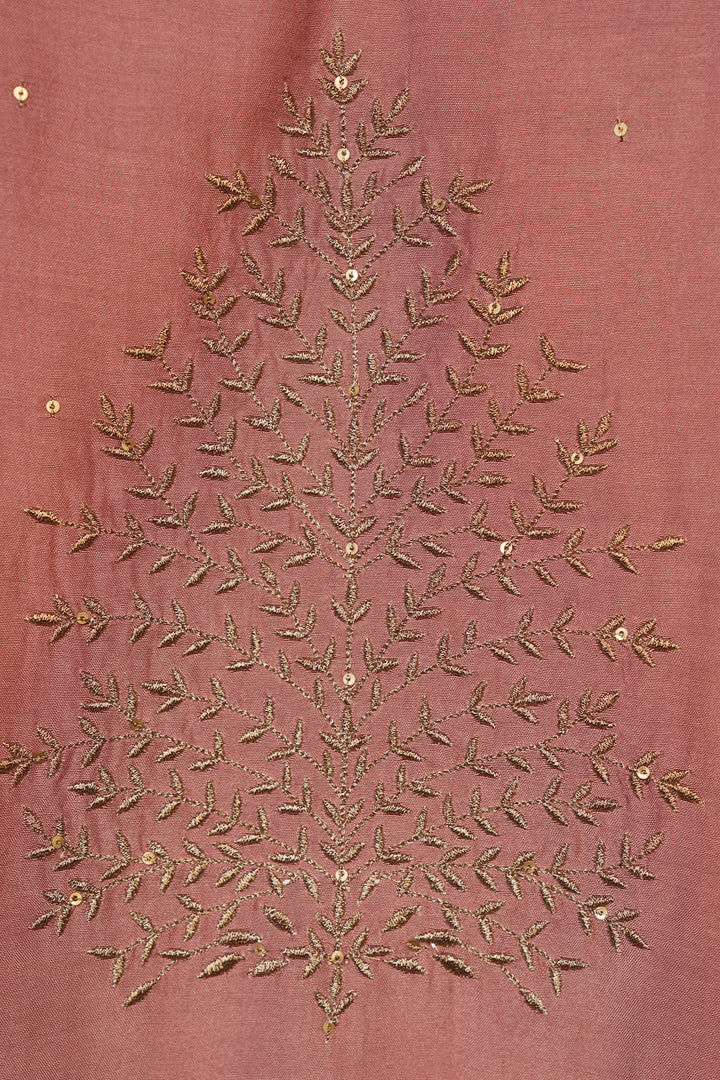 Onion Pink Hand Embroidered Cotton Silk Kurta with Pants and Dupatta