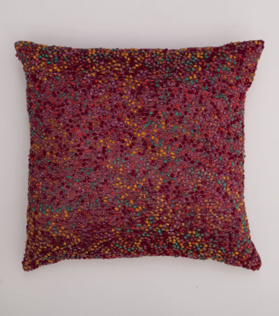 Multi Color French Knot Silk Cushion Cover