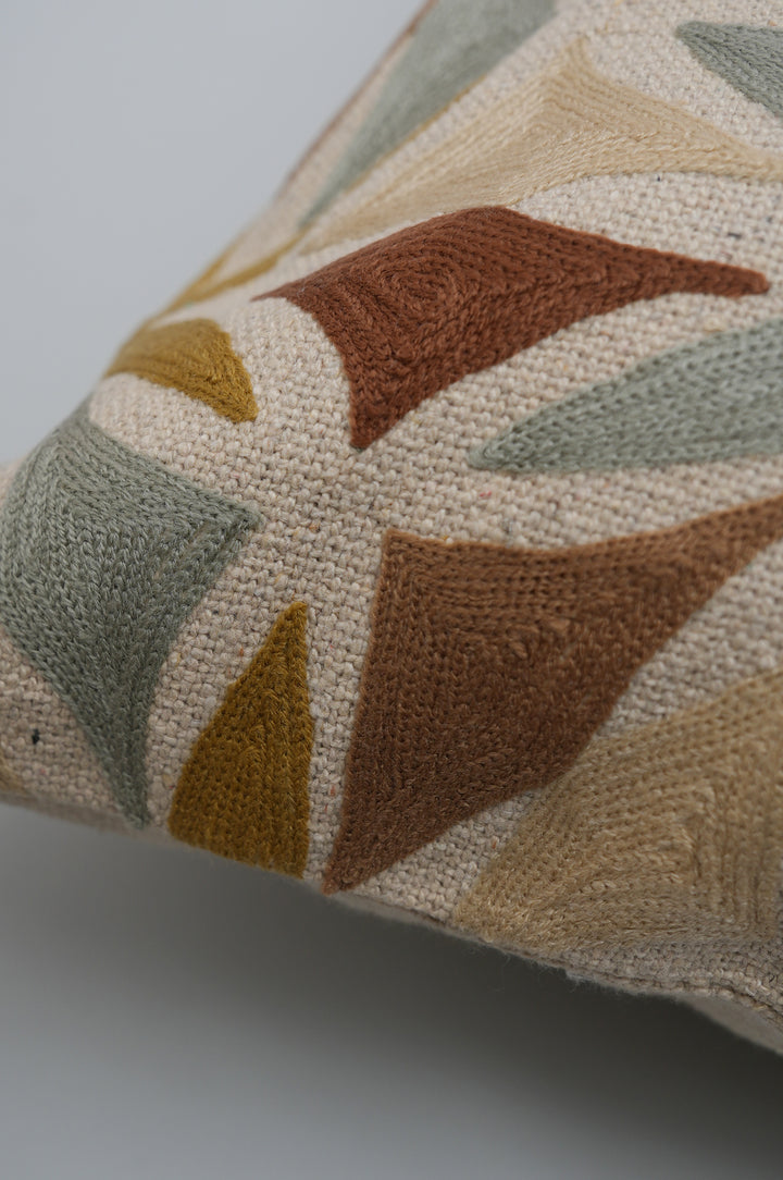 Meadow Bloom Embroidered Cushion Cover