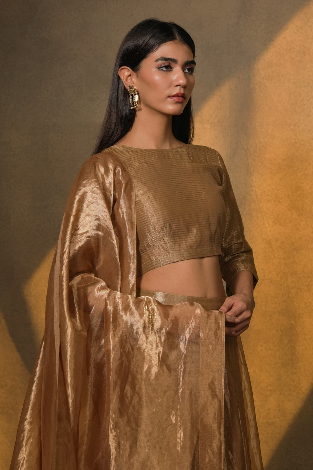 Golden Stripe Tissue Blouse