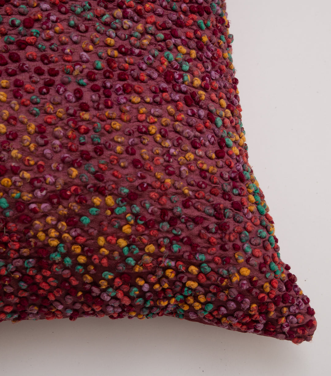 Multi Color French Knot Silk Cushion Cover