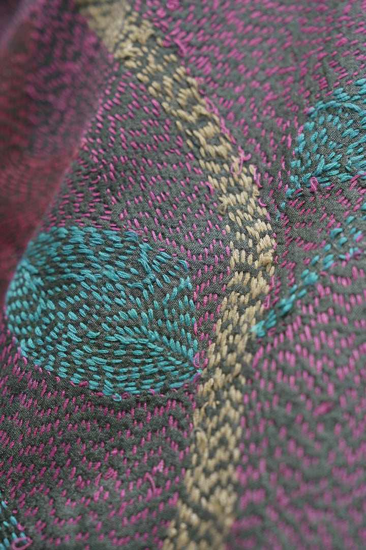 Multicolor Silk Kantha Overlay