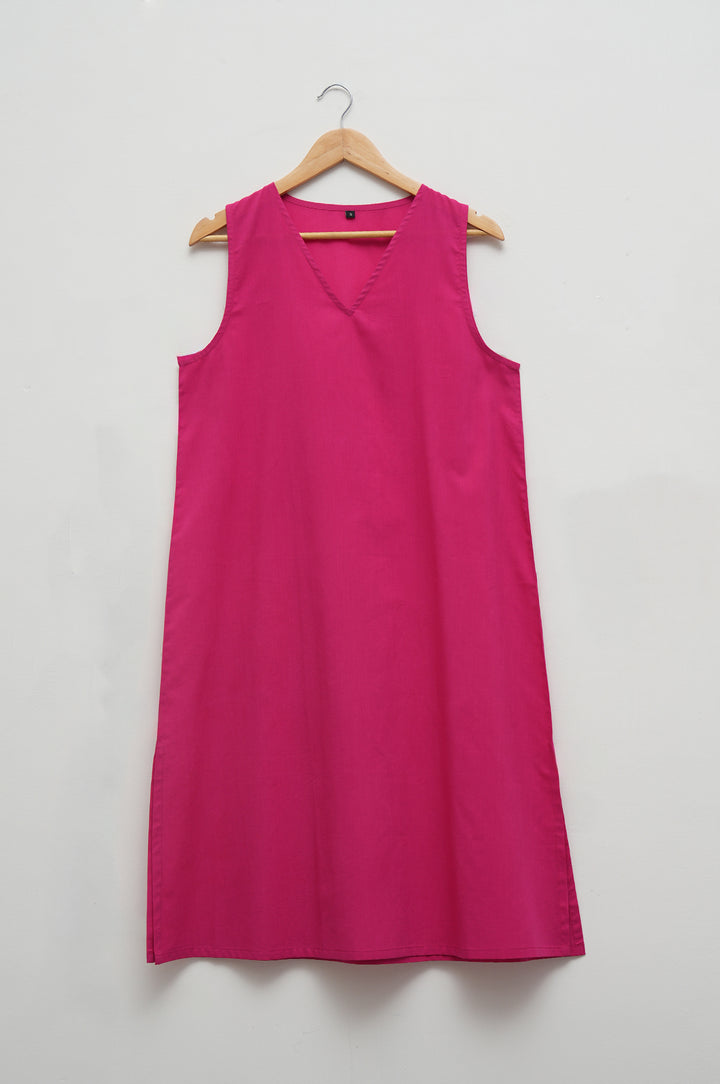 Berry Chanderi Dress