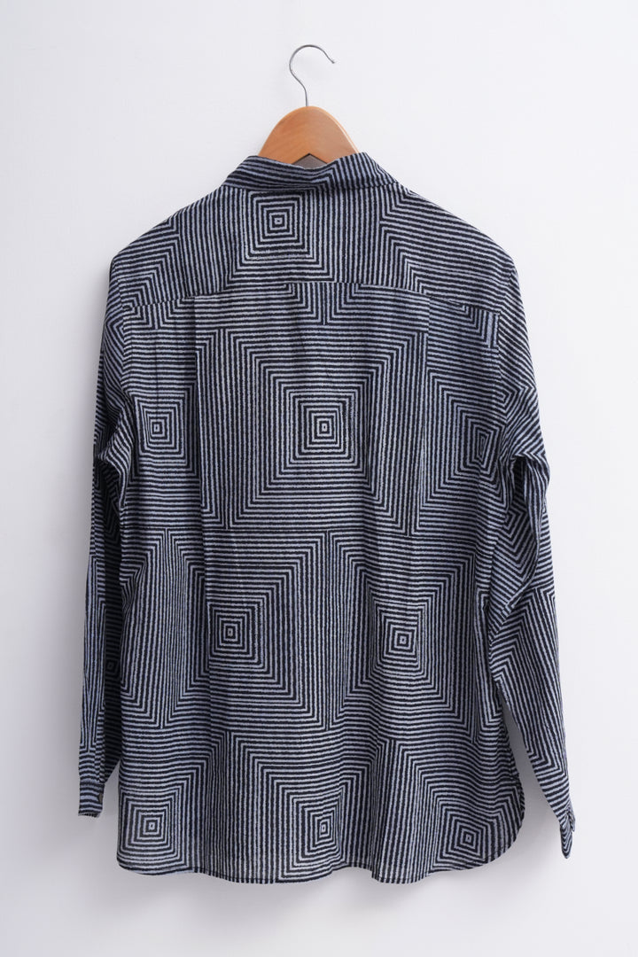 Blue Printed Cotton Shirt