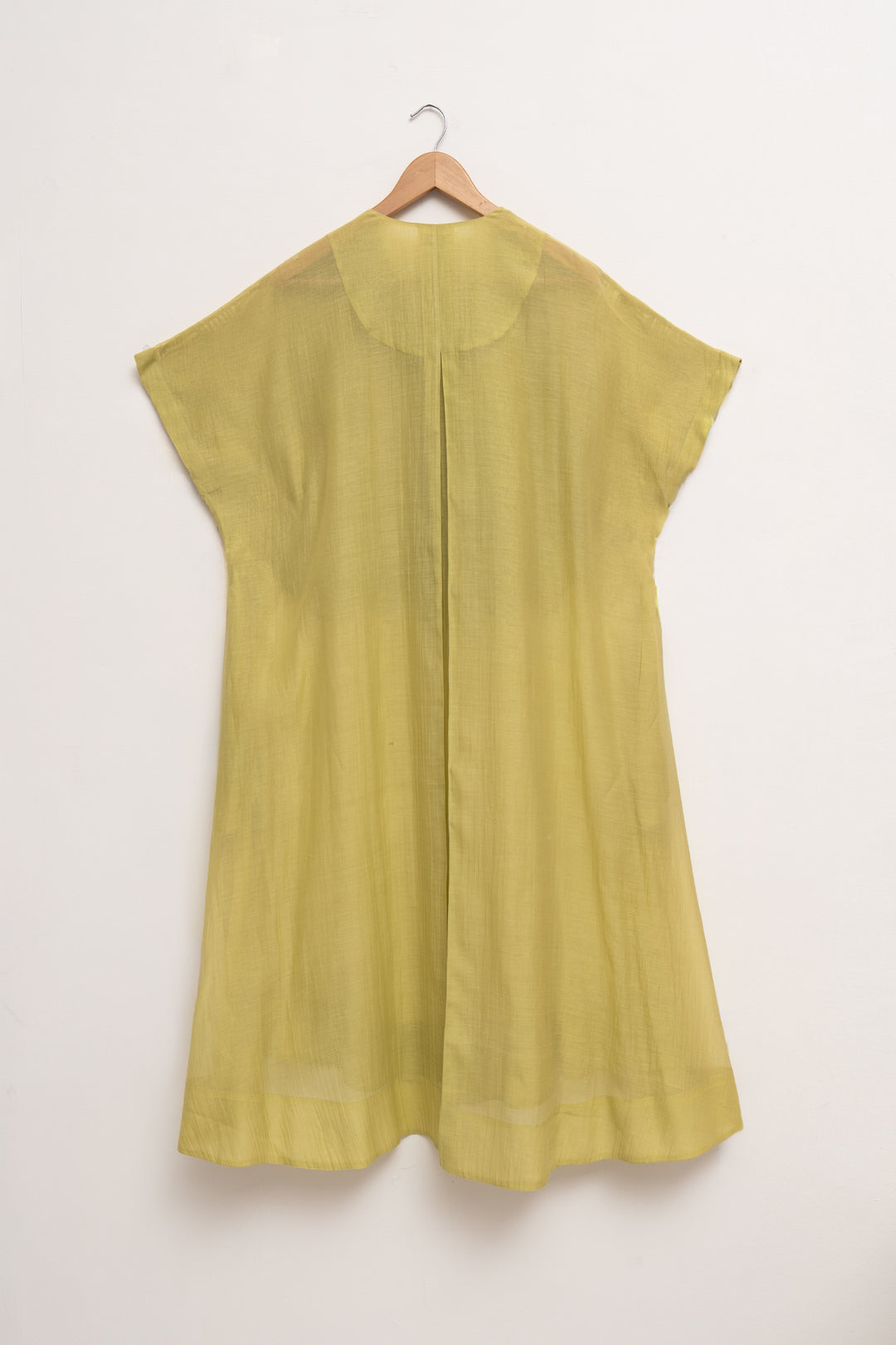Lime Chanderi Dress with Slip